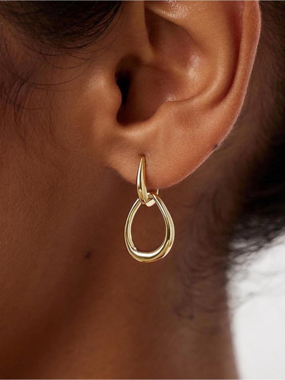 14k Gold Plated Double Link Earrings